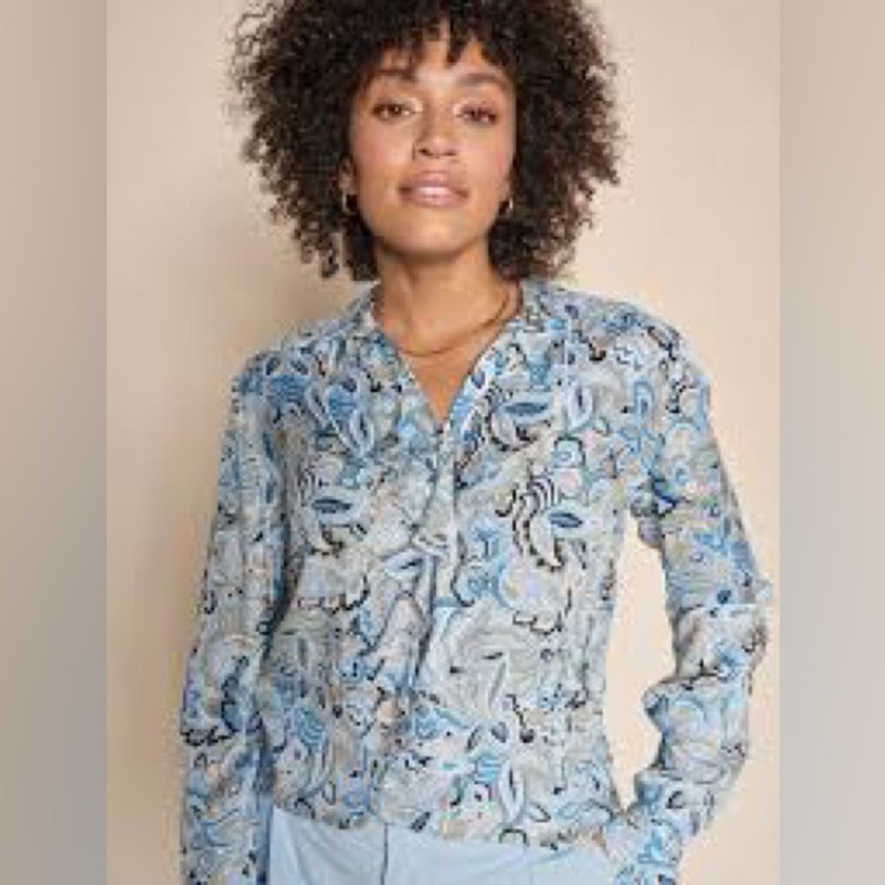 Mos Mosh Blue Paisley Women's Blouse